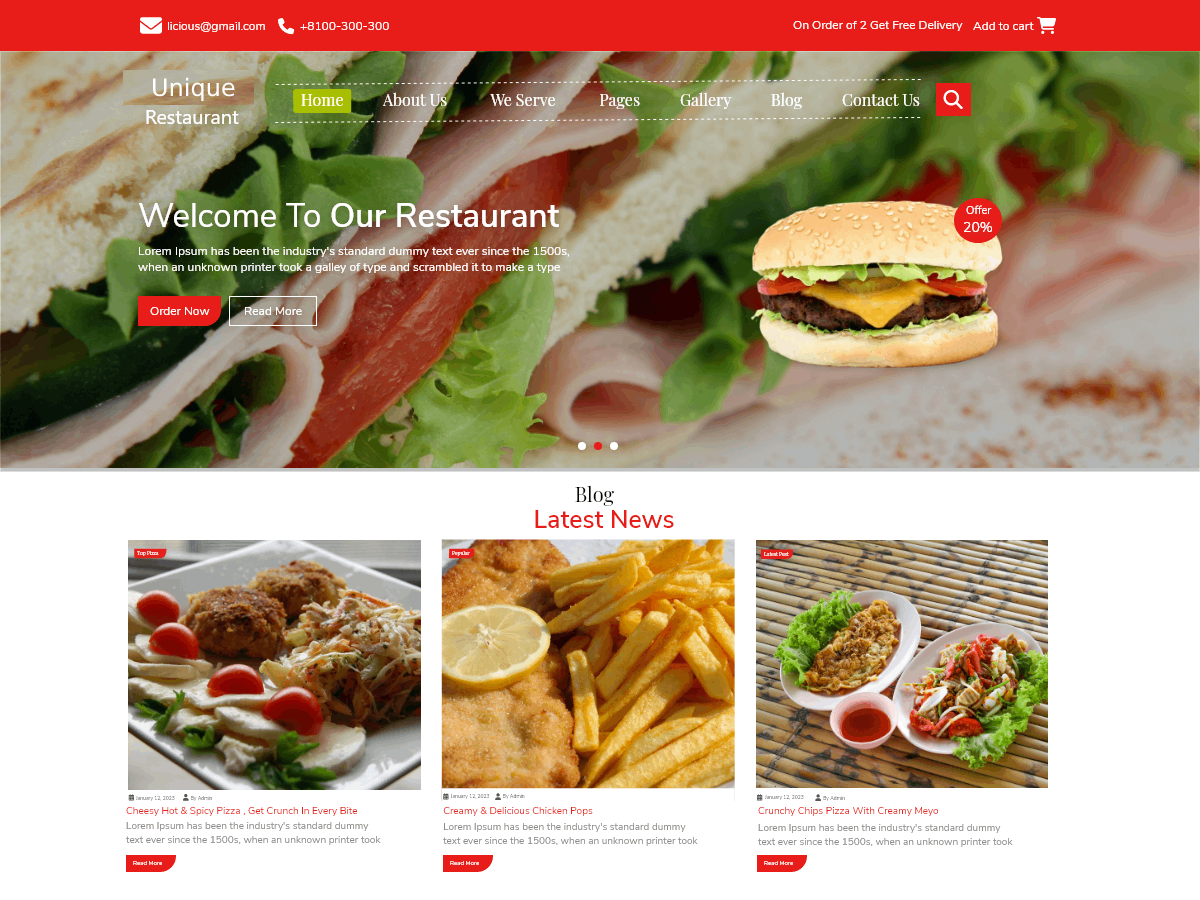 création de sites web pour restaurants