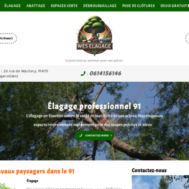 Création de sites pour élagueur